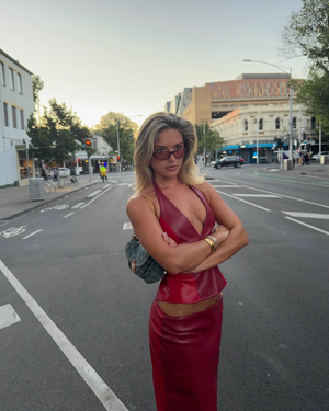 Cherry Top and Midi Skirt