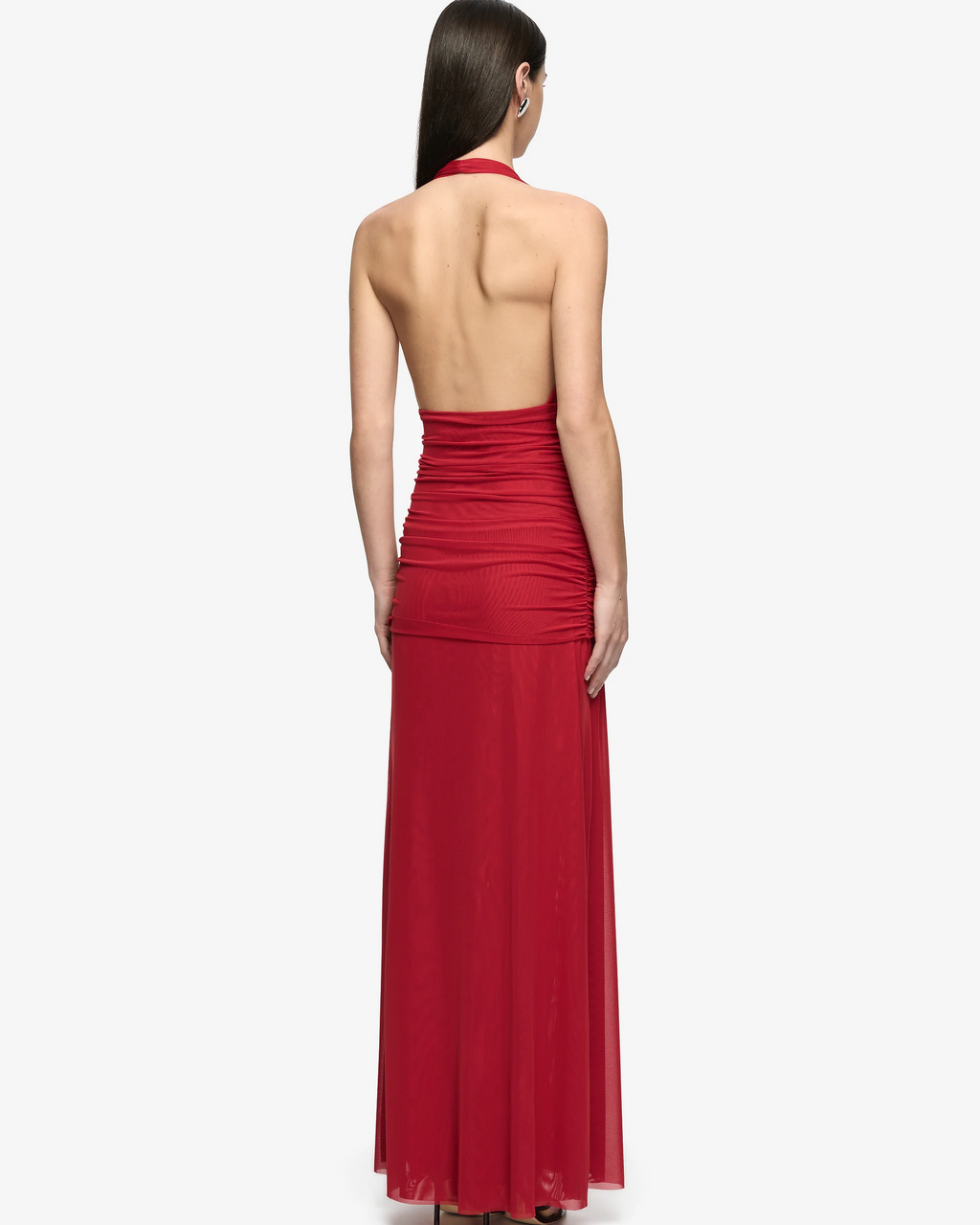 Wren drape maxi dress in ruby red