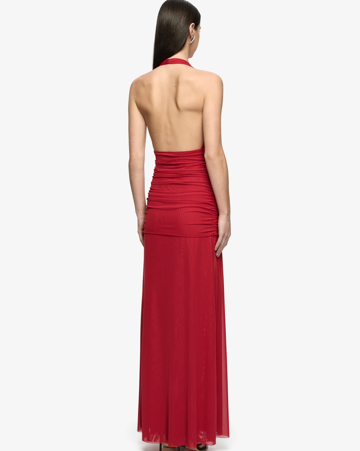 Wren drape maxi dress in ruby red