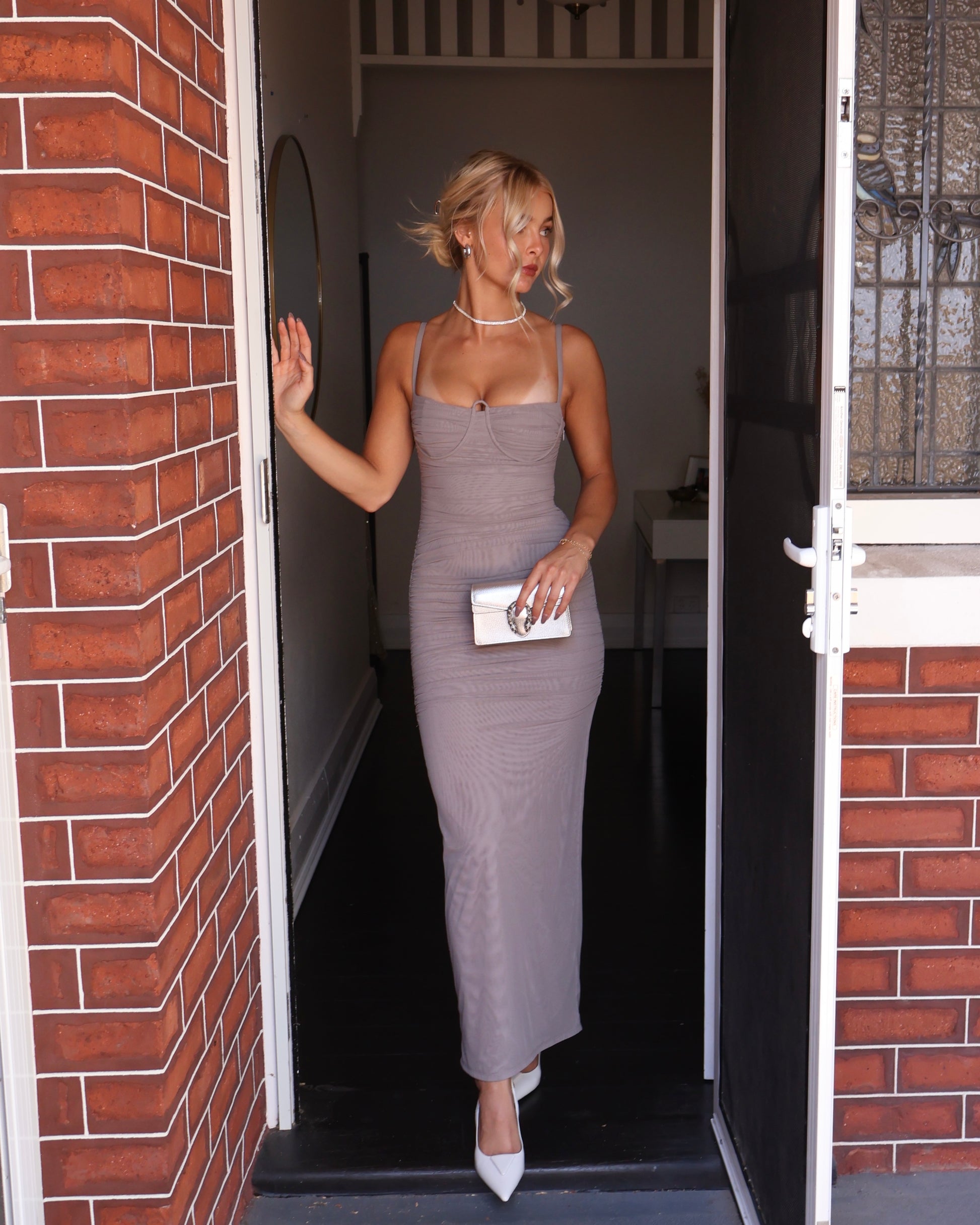 Jacques Gathered Midi Dress