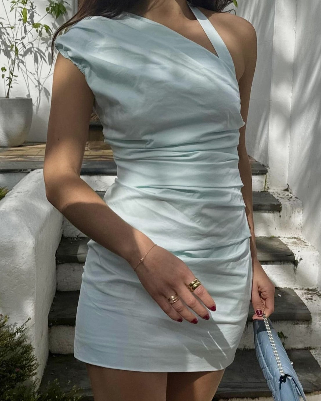 Azul Gathered Mini Dress